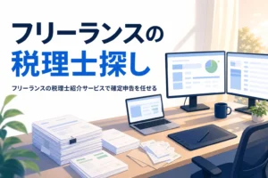 フリーランスが税理士紹介サービスで確定申告を任せる税理士を探すイメージ