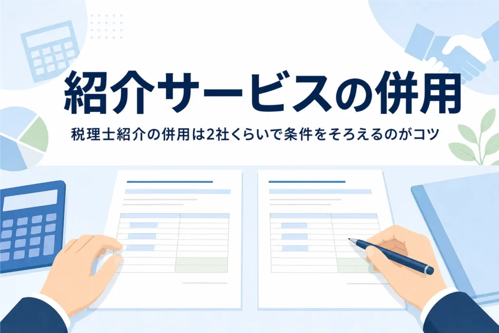 税理士紹介サービスを併用する時のコツの記事のアイキャッチ