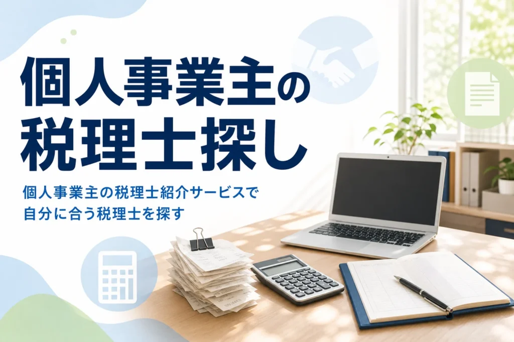 個人事業主が税理士紹介サービスで税理士を探すイメージ