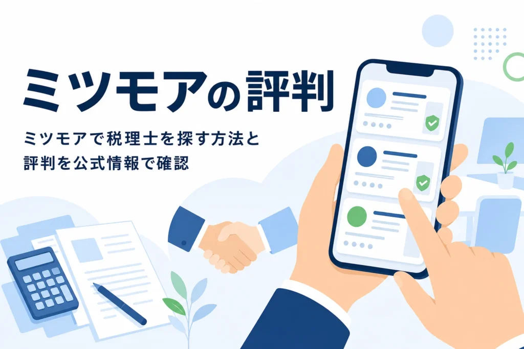 ミツモアで税理士を探す方法と評判を解説する記事のアイキャッチ